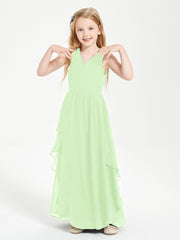 Robes de Demoiselle d'Honneur Junior en Mousseline de Style Boho Sauge