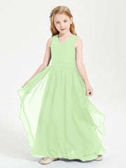Robes de Demoiselle d'Honneur Junior en Mousseline de Style Boho Sauge