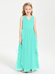 Robes de Demoiselle d'Honneur Junior en Mousseline de Style Boho Spa