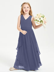 Robes de Demoiselle d'Honneur Junior en Mousseline de Style Boho Orageux