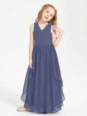 Robes de Demoiselle d'Honneur Junior en Mousseline de Style Boho Orageux
