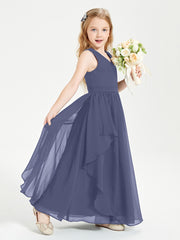 Robes de Demoiselle d'Honneur Junior en Mousseline de Style Boho Orageux