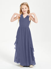 Robes de Demoiselle d'Honneur Junior en Mousseline de Style Boho Orageux
