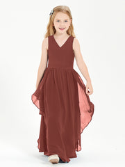 Robes de Demoiselle d'Honneur Junior en Mousseline de Style Boho Terracotta