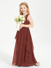 Robes de Demoiselle d'Honneur Junior en Mousseline de Style Boho Terracotta