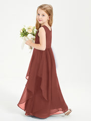 Robes de Demoiselle d'Honneur Junior en Mousseline de Style Boho Terracotta