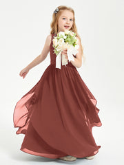 Robes de Demoiselle d'Honneur Junior en Mousseline de Style Boho Terracotta