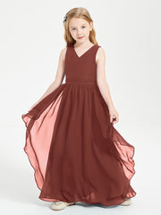 Robes de Demoiselle d'Honneur Junior en Mousseline de Style Boho Terracotta