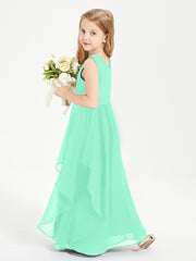Robes de Demoiselle d'Honneur Junior en Mousseline de Style Boho Turquoise