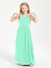 Robes de Demoiselle d'Honneur Junior en Mousseline de Style Boho Turquoise