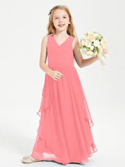 Robes de Demoiselle d'Honneur Junior en Mousseline de Style Boho Pastèque