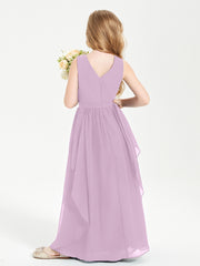 Robes de Demoiselle d'Honneur Junior en Mousseline de Style Boho Glycine