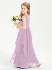 Robes de Demoiselle d'Honneur Junior en Mousseline de Style Boho Glycine