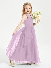 Robes de Demoiselle d'Honneur Junior en Mousseline de Style Boho Glycine