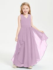 Robes de Demoiselle d'Honneur Junior en Mousseline de Style Boho Glycine