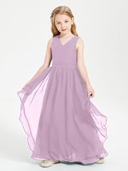 Robes de Demoiselle d'Honneur Junior en Mousseline de Style Boho Glycine