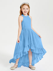 Junior Robes de Demoiselle d'Honneur Boho à la Mode Bleu