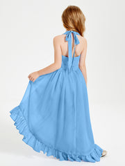 Junior Robes de Demoiselle d'Honneur Boho à la Mode Bleu