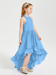 Junior Robes de Demoiselle d'Honneur Boho à la Mode Bleu