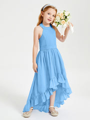 Junior Robes de Demoiselle d'Honneur Boho à la Mode Bleu