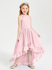Junior Robes de Demoiselle d'Honneur Boho à la Mode Rose Pâle