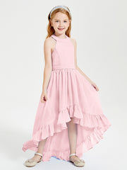 Junior Robes de Demoiselle d'Honneur Boho à la Mode Rose Pâle
