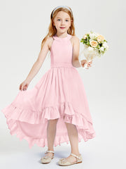 Junior Robes de Demoiselle d'Honneur Boho à la Mode Rose Pâle