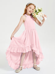 Junior Robes de Demoiselle d'Honneur Boho à la Mode Rose Pâle