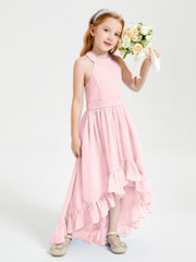 Junior Robes de Demoiselle d'Honneur Boho à la Mode Rose Pâle