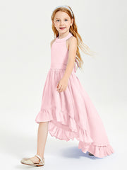Junior Robes de Demoiselle d'Honneur Boho à la Mode Rose Pâle