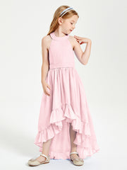 Junior Robes de Demoiselle d'Honneur Boho à la Mode Rose Pâle