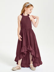 Junior Robes de Demoiselle d'Honneur Boho à la Mode Cabernet