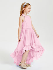 Junior Robes de Demoiselle d'Honneur Boho à la Mode Rose Bonbon