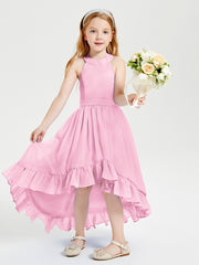 Junior Robes de Demoiselle d'Honneur Boho à la Mode Rose Bonbon