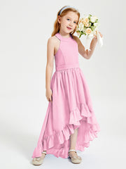 Junior Robes de Demoiselle d'Honneur Boho à la Mode Rose Bonbon