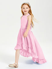 Junior Robes de Demoiselle d'Honneur Boho à la Mode Rose Bonbon