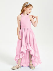 Junior Robes de Demoiselle d'Honneur Boho à la Mode Rose Bonbon
