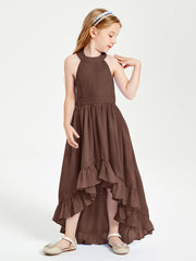 Junior Robes de Demoiselle d'Honneur Boho à la Mode Chocolat
