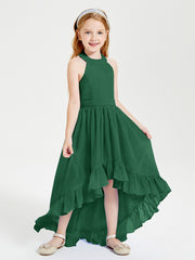 Junior Robes de Demoiselle d'Honneur Boho à la Mode Vert Foncé