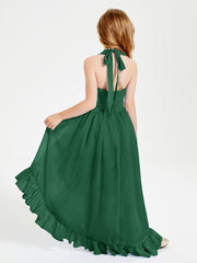 Junior Robes de Demoiselle d'Honneur Boho à la Mode Vert Foncé