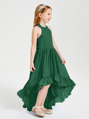 Junior Robes de Demoiselle d'Honneur Boho à la Mode Vert Foncé