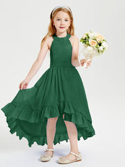 Junior Robes de Demoiselle d'Honneur Boho à la Mode Vert Foncé