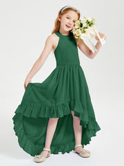 Junior Robes de Demoiselle d'Honneur Boho à la Mode Vert Foncé