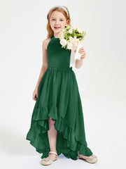 Junior Robes de Demoiselle d'Honneur Boho à la Mode Vert Foncé