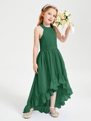 Junior Robes de Demoiselle d'Honneur Boho à la Mode Vert Foncé