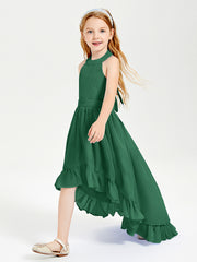 Junior Robes de Demoiselle d'Honneur Boho à la Mode Vert Foncé