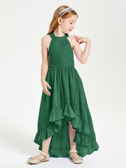 Junior Robes de Demoiselle d'Honneur Boho à la Mode Vert Foncé