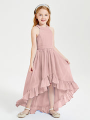 Junior Robes de Demoiselle d'Honneur Boho à la Mode Rose Poudré