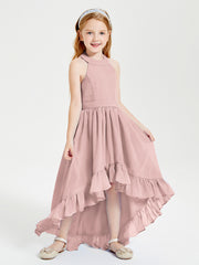 Junior Robes de Demoiselle d'Honneur Boho à la Mode Rose Poudré