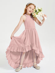 Junior Robes de Demoiselle d'Honneur Boho à la Mode Rose Poudré